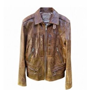 Old Gringo Brown Leather Zip-Front Jacket